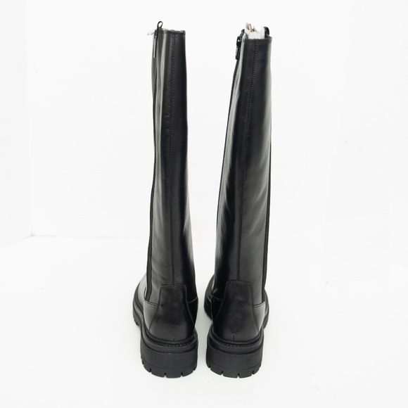 Geox - Iridea Black Leather Knee-High Boots Size 8 - Picture 6 of 11